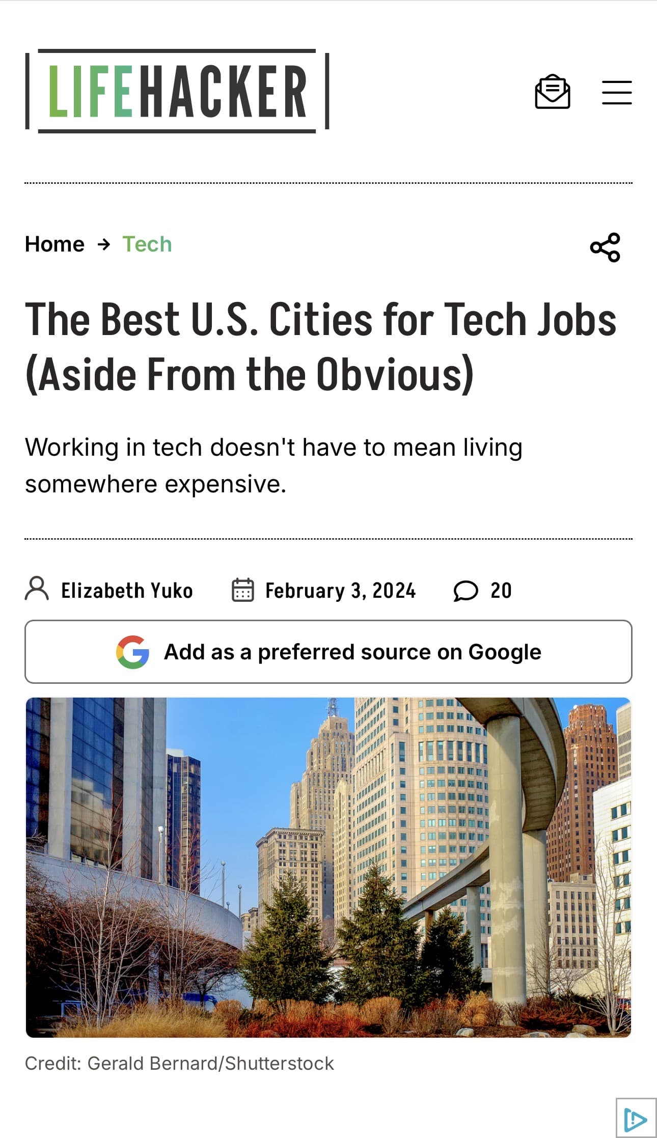 Lifehacker editorial placement